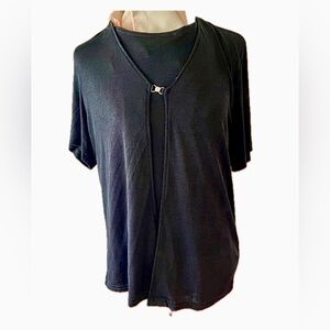 TR Bentley Plus Top, X, Black, nylon/spandex? Short sleeves